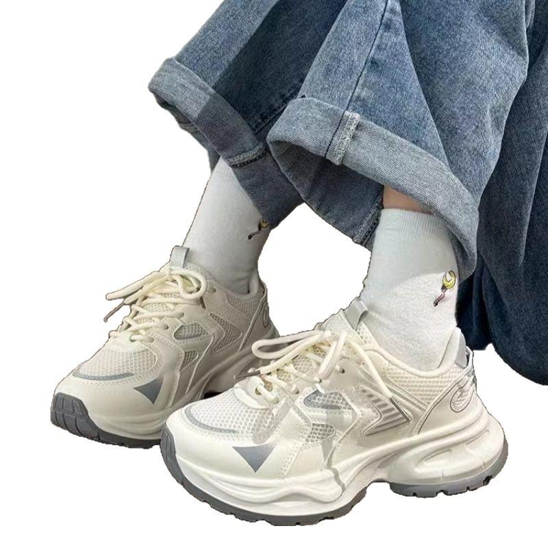 Lightweight platform dad shoes women's spring and autumn 2025 new little white shoes autumn versatile shallow mouth sports shoes women's shoes