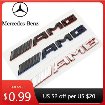Автомобильная наклейка 2024 Новая 3D ABS Наклейка с буквами AMG на задний багажник автомобиля Для Mercedes Benz AMG A B C E G CLA C63S E53 GT SLK W176 W2