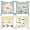 New Green Plant Letter Prints Small Fresh Daisy Chrysanthemum Print Pillow Home Sofa Cushion Cover