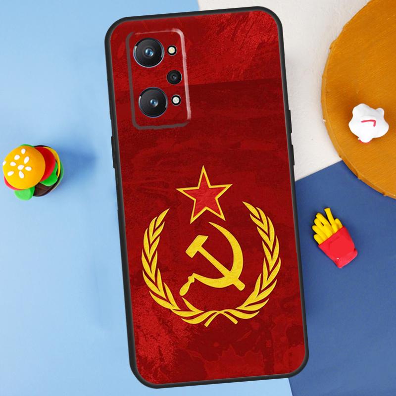 Red Soviet Union USSR Flag For Realme 11 10 12 13 14 Pro Plus GT 5 6 6T GT7 Pro C61 C53 C51 C21Y C25S C55 C67 C75 Case