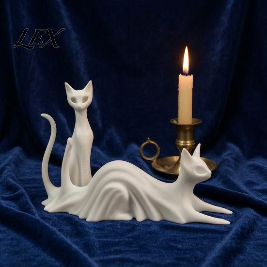Милая Фигурка Кота-Призрака, 3D-Печать, Друг на Стол, Хэллоуинский Котенок для Уникального Праздничного Подарка, Любителям, Полка в Офисе, Жуткий Котенок, Декор для Дома