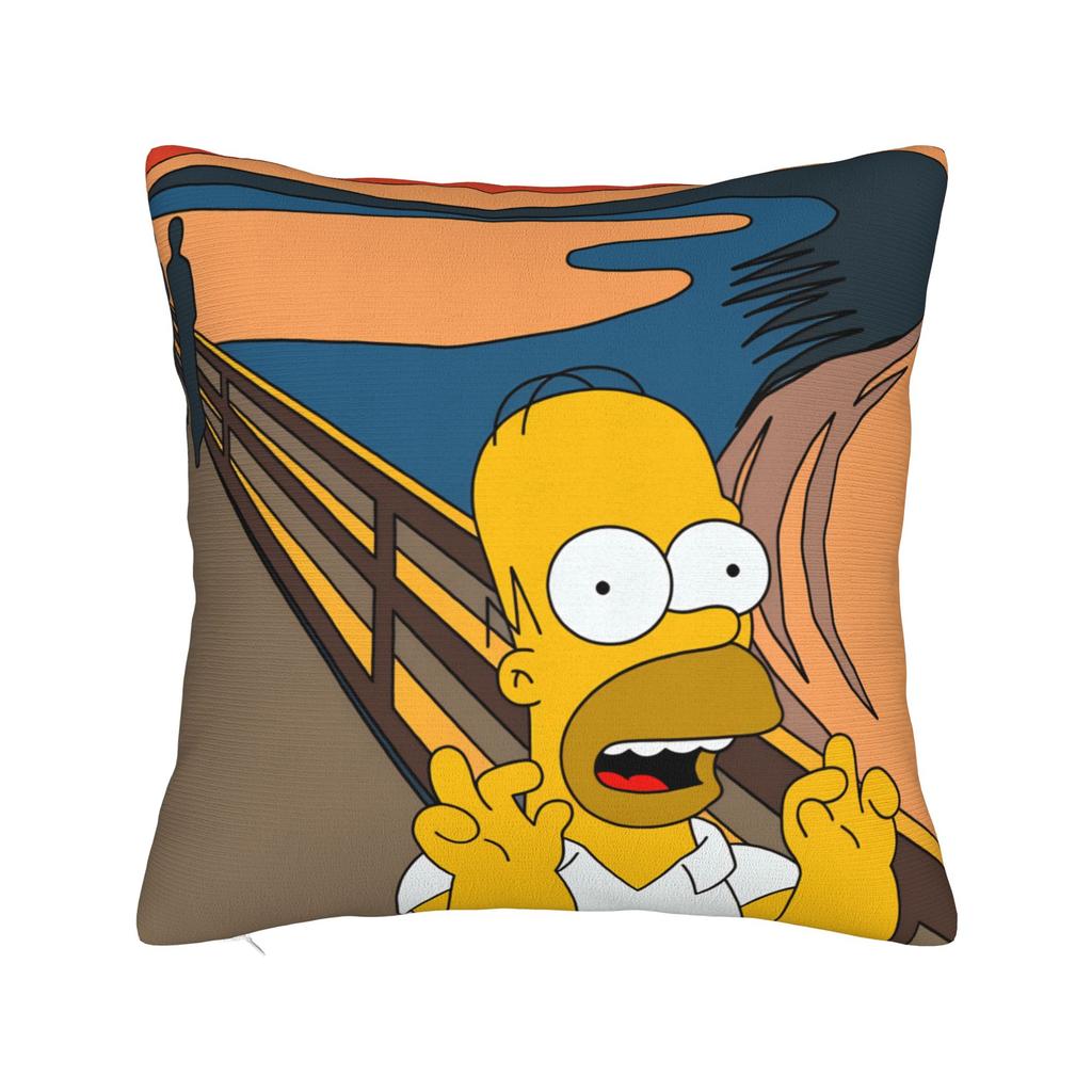 Pillow Case Funny SSimpsons The Scream Parody Custom Pillow Cover For Wedding Party Home Decor Vintage Pillowcases