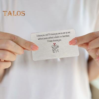 Гравированная вставка для бумажника из нержавеющей стали с надписью «Я люблю тебя», сентиментальный сувенир на годовщину, день рождения, подарок для него, мужа, парня