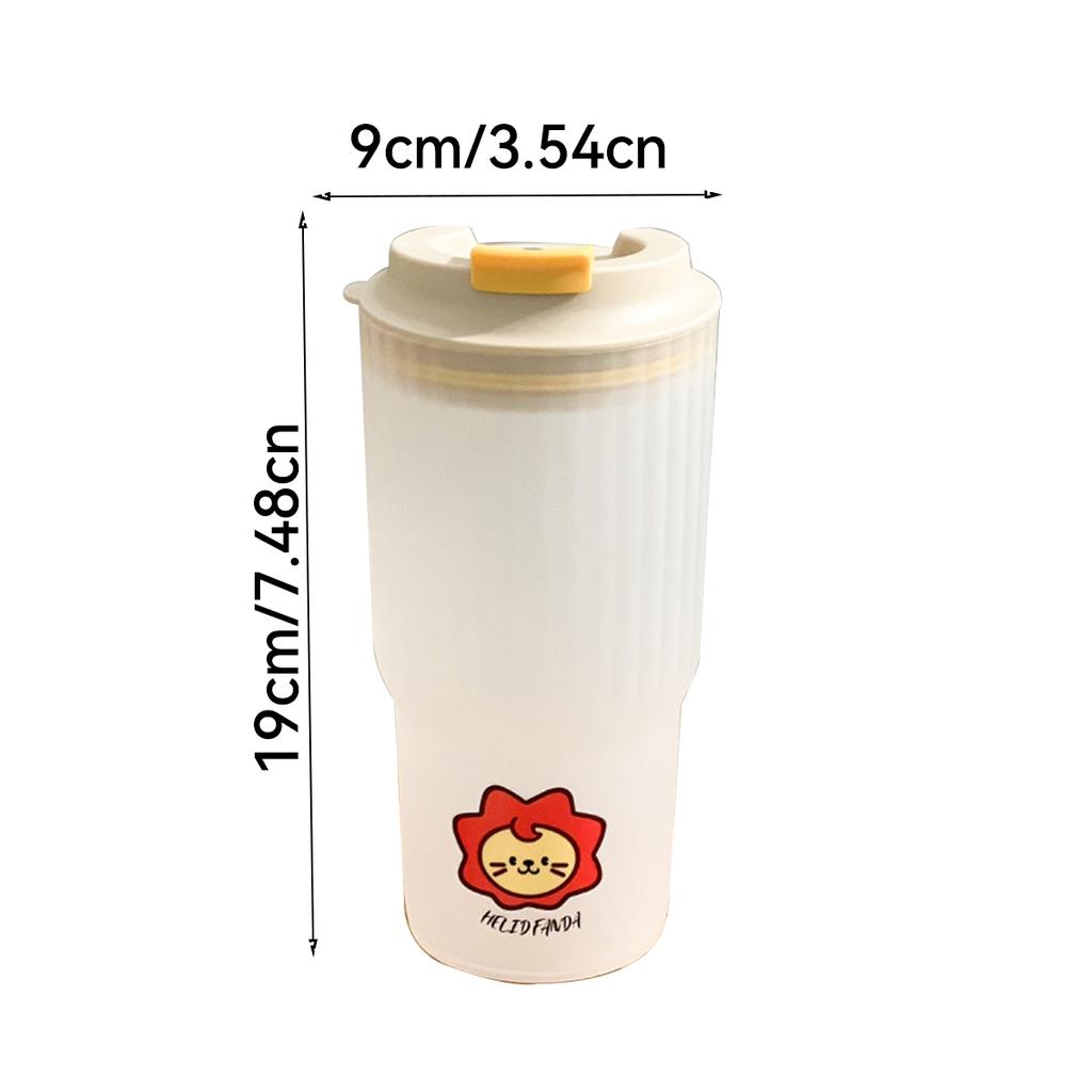 WORTHBUY Cute Bear Plastic Water Cup Large Capacity Water Bottle Travel Leak-proof Tumbler With Lid Portable Milk Coffee Cups