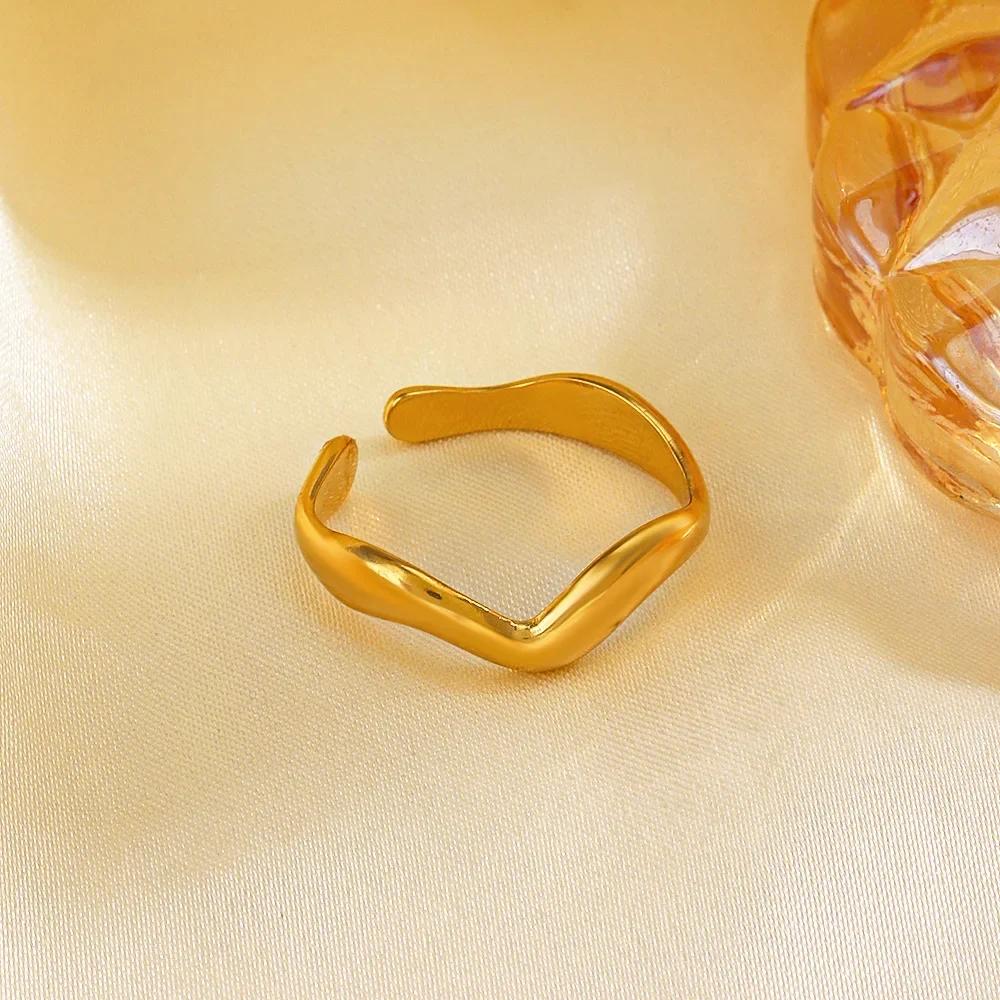 Кольца из нержавеющей стали золотого цвета для женщин и мужчин 2024 года, не меняющие цвет, популярные, для вечеринок, персонализированные, с преувеличенными шармами, ювелирные изделия, подарки