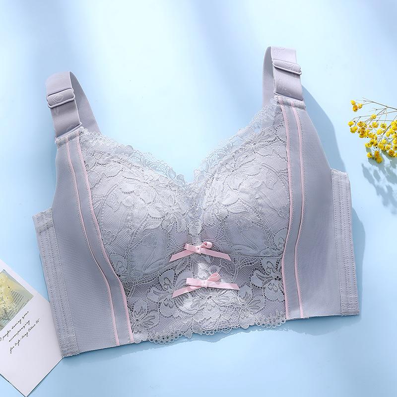 Женское нижнее белье большого размера с регулируемой чашкой, собранное на груди, чтобы предотвратить обвисание, большая грудь, небольшой летний тонкий бюстгальтер