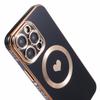 For iPhone 14 Pro Max TPU Case 6D Electroplating Love Heart Cover Compatible with MagSafe