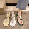 Women's Flip-flops with Crystals Fashionable Luxury Brand Women's Shoes Beach Casual Flip-flops Women's Shoes