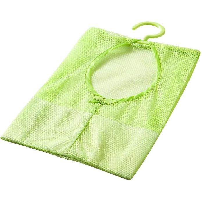 Multipurpose Mesh Clothesline Bag with Hanger for Kitchen Bathroom Storage and Laundry Drying Organizer