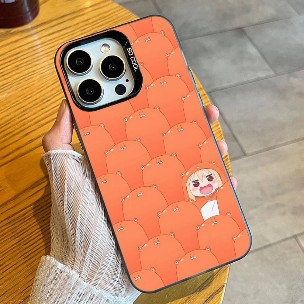 UMR Аниме U-Умару-Чан-С Чехол для телефона для iPhone 16 17 15 14 12 13 Pro Max Черный Конфетный Матовый Ударопрочный Чехол