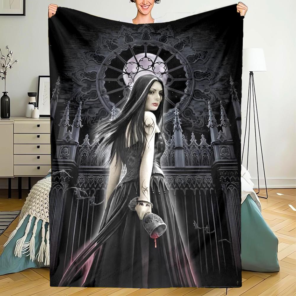 Dark Theme Printed Blanket - Perfect for Couch, Bed, Travel & Outdoor Use | Machine Washable, Cozy & Durable.