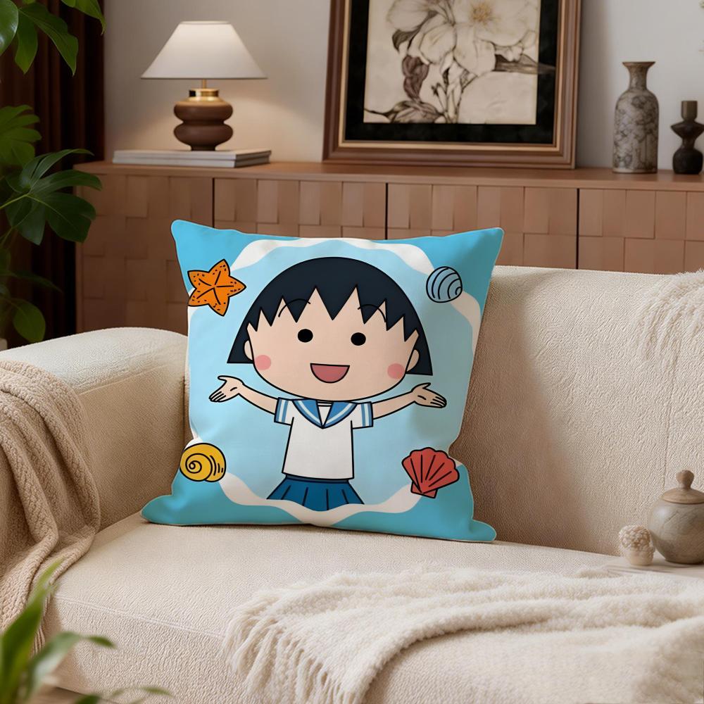 Kids Chibi Maruko Chan Cushion Cover Cushion Cover Set 4Pcs 50X50 45X45 40X40 Pillowcase Decorative Sofa Home Decor
