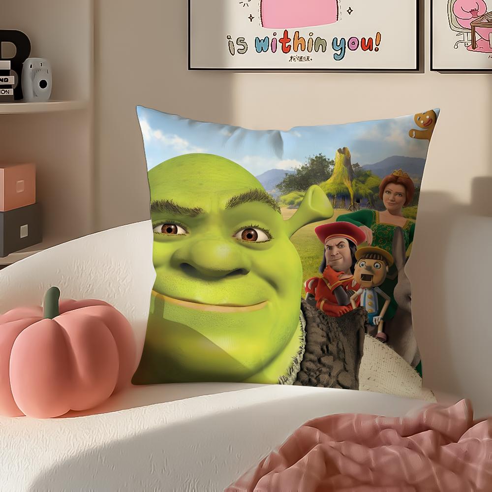 Hilarious Movie SShrek Cushion Cover Pillowcase Short Plush Invisible zipper Room Sofa Cushion Cover