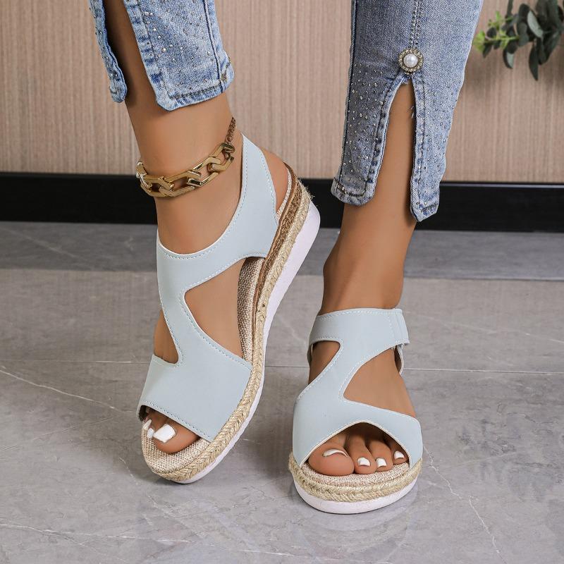 Новые модные женские повседневные босоножки на танкетке, удобные, с открытым носком, блестящие, золотистого цвета, женские летние босоножки на высоком каблуке Sandalias De Mujer