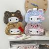 Кавайный пенал Hello Kitty Плюшевый Мультяшный Большой Вместимости Канцелярский Косметичка Многофункциональная Сумка для Хранения Подарок