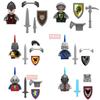 Medieval Red Lion Black Eagle Castle Soldier Green dragon Action Figures Building Block Military Figure Vest Armor Toy Gifts