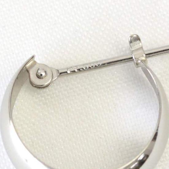 Платиновые серьги-кольца 5 мм x 15 мм Серьги-луны Серьги-ракушки из луны Серьги-слитки Кольцо Pt900 [Jewelry Excellente]