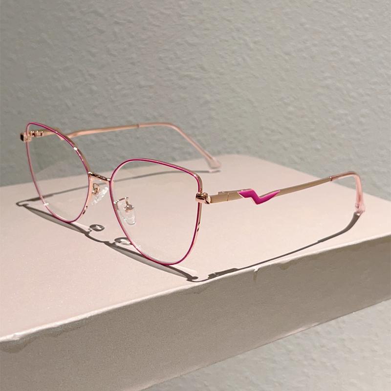 Трендовая ретро металлическая оправа «кошачий глаз» модные очки в корейском стиле для женщин, блокирующие синий свет, дизайнерский бренд, шикарные очки