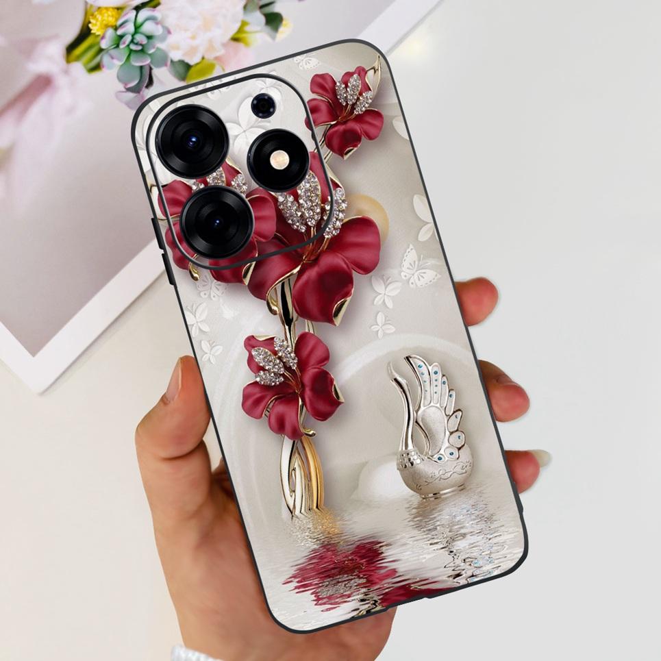 Для Tecno Spark 10 Pro Spark 10C Чехол Spark 9 Pro Spark 8c spark 7 Задняя крышка Бампер Прозрачный Мягкий ТПУ Силикон Милый Кот Мультяшный