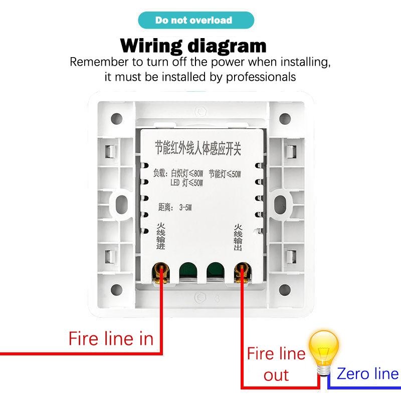 Ac 220V Led Pir Motion Sensor Light Switch Infrared Human Body Detection Auto On Off Light Smart Switch For Corridor Staircase