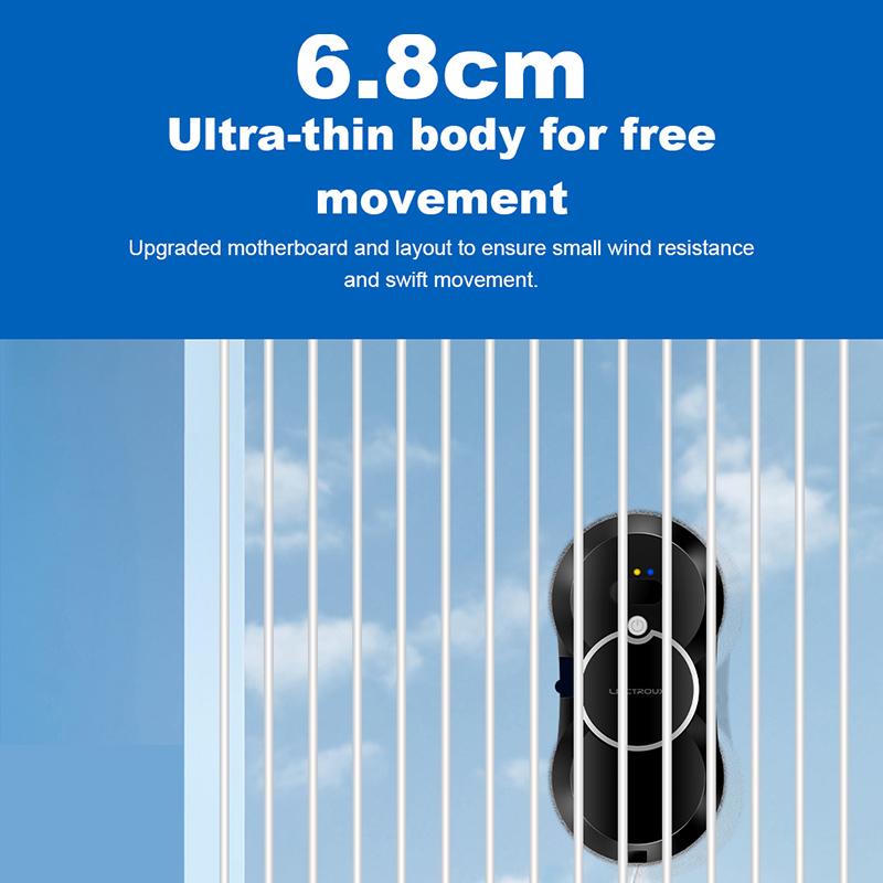 LIECTROUX HCR-10 Window Cleaning Robot Water Spray Automatic Robotic Glass Wiper Vacuum Cleaner Electric Windows Washer for Home Appliance