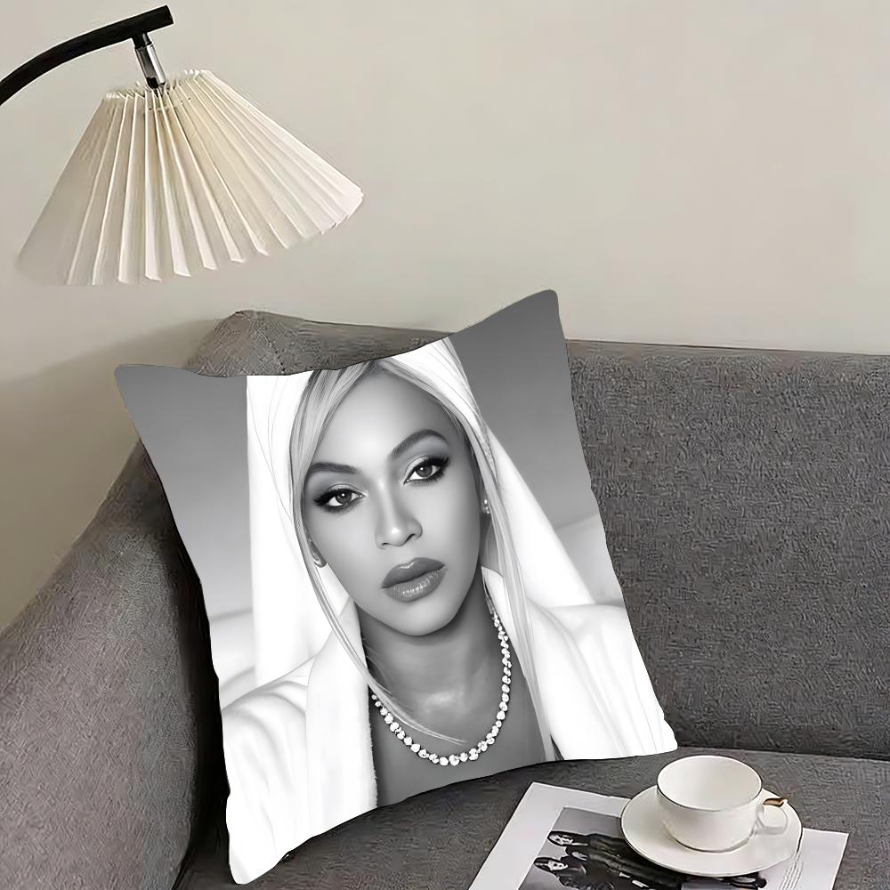 Чехол для подушки с изображением певицы B-Beyonce, двусторонний, из плюша – Для автомобиля, дивана, спальни, идеален в качестве подарка.
