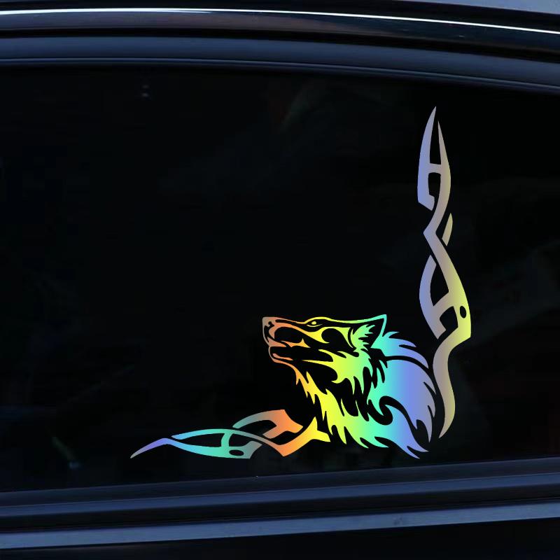 30496 #2 шт., наклейка с воющим волком на автомобиль, виниловая наклейка, водонепроницаемые декоративные наклейки для автомобиля