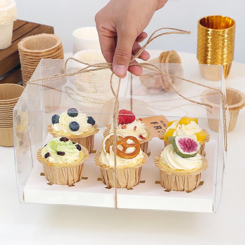 Transparent Cupcake Packaging Box with Handle