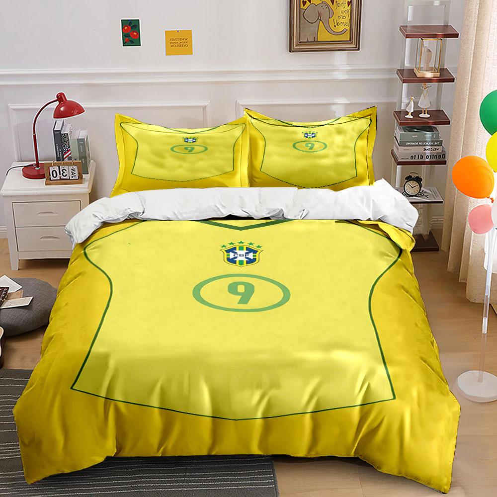 Yellow jersey with crest. Bedding sets Duvet cover sets Duvet covers Pillowcases(1*Duvet Cover 2*Pillowcases without duvet insert)