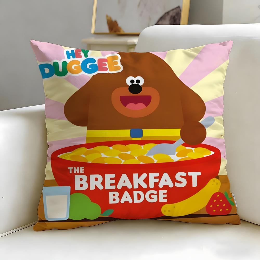 classic cartoon Hey Duggee Cushion Cover Soft & Easy-Wash Pillow Case – Versatile for Couch, Bed, Travel and Office