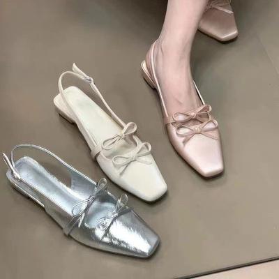 Босоножки Baotou женские летние новые французские потрясающие вечерние туфли в стиле феи на толстом каблуке серебристого цвета с высоким каблуком