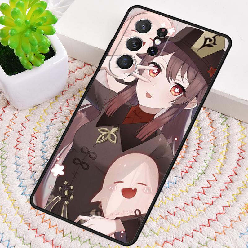 Cartoon Hu Tao Genshin Impact Phone Case for Samsung Galaxy note 10 pro S26 Ultra S23 S24 FE S25 S21 S22 PLUS shockproof Cove