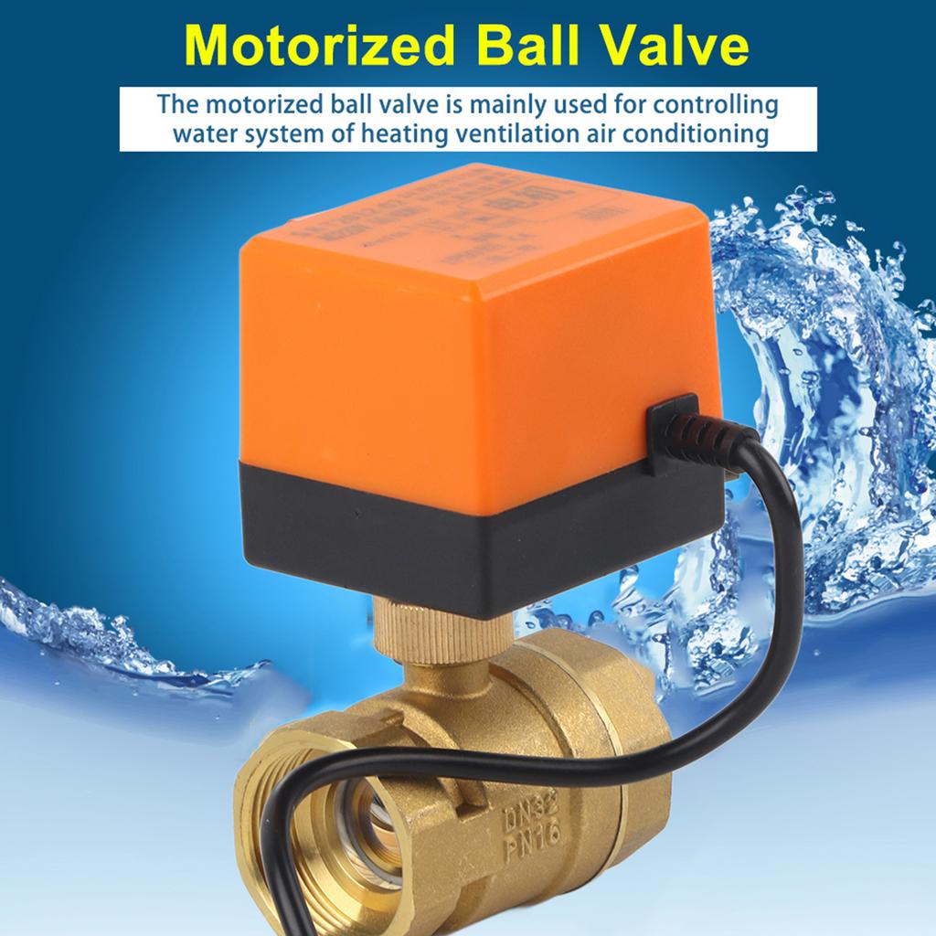 1 шт. AC 220 В G114 DN32 2-ходовой 3-проводной 2-точечный латунный электрический моторизованный шаровой кран