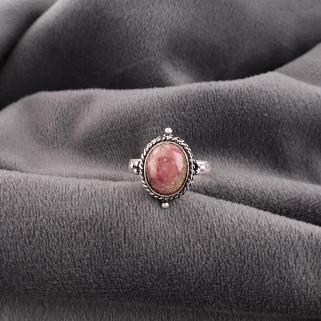 Black Rhodonite Gemstone Jewelry, 925 Solid Sterling Silver Ring, Handmade Gorgeous Silver Boho Ring For Wedding Gift