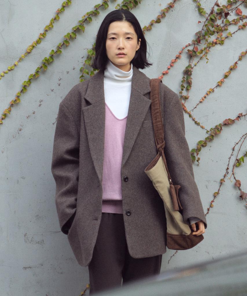 CITTA Essential Wool Blended Deep V-Neck Knit_Ctk253(Lavender)
