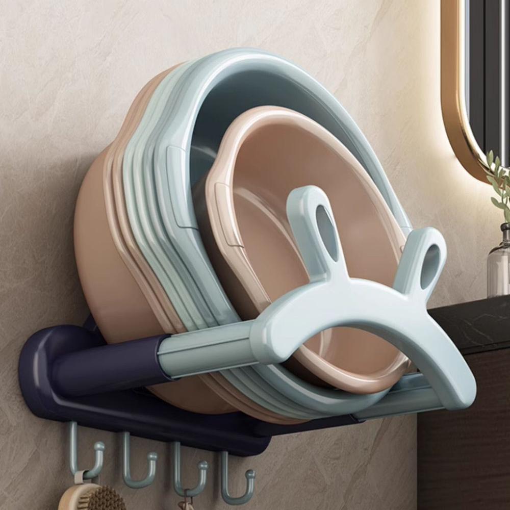 Rabbit Ear Shape Bathroom Bracket Stretchable Washbasin Stand Cute Basin Storage Rack  Home