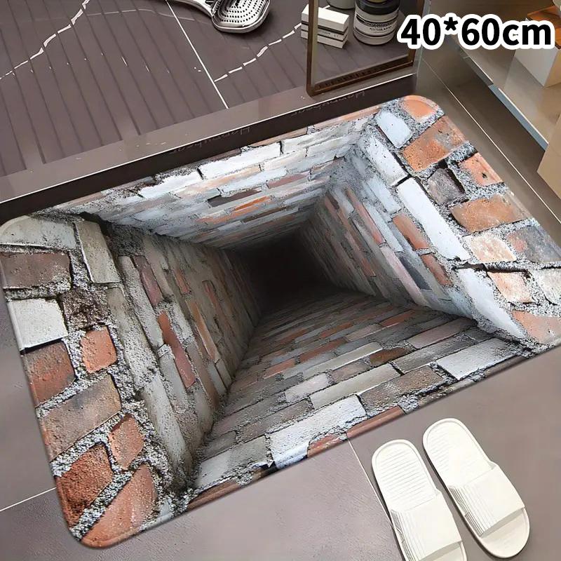 3D Визуальный Полиэстеровый Тканевый Коврик для Пола для Домашней Ванной Комнаты, Впитывающий и Нескользящий Коврик для Ног, Легкий в Уходе