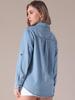 Allegra K CIMUK Women's Denim Jacket, Long Sleeve Button-Down with Pockets, Light Blue, Size M