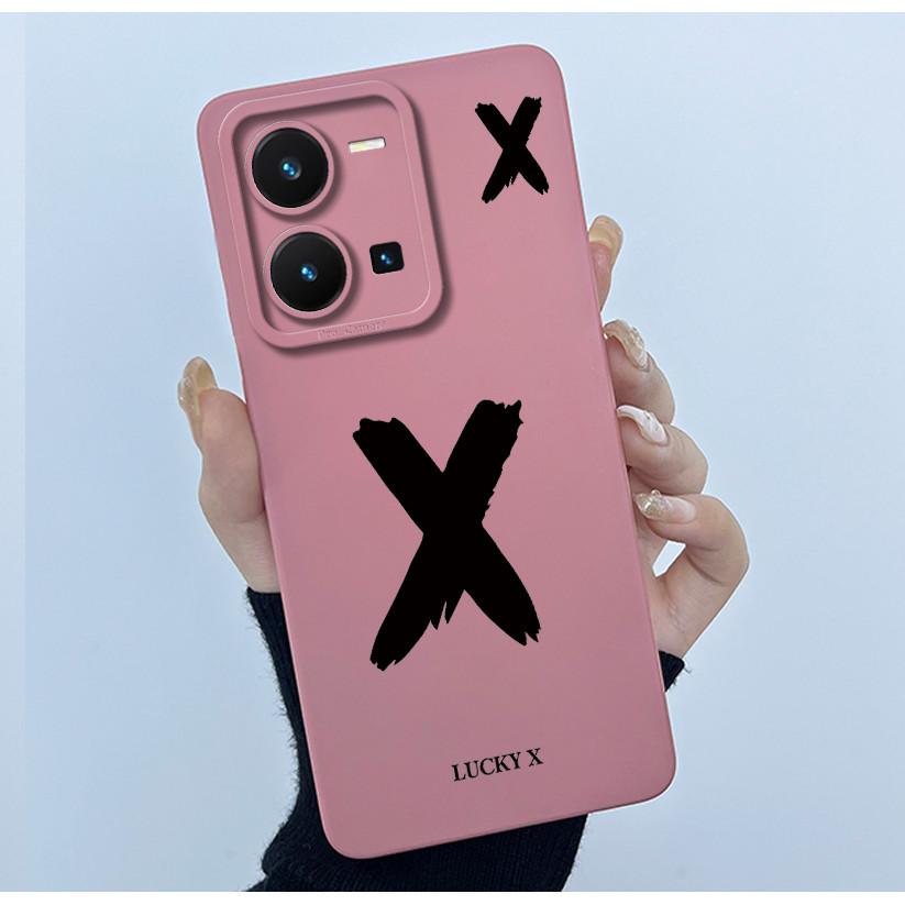Чехол для Vivo Y35 Милые начальные буквы Мягкая задняя крышка из жидкого силикона для Vivo Y 35 4G Funda Защита от падений Защитный чехол