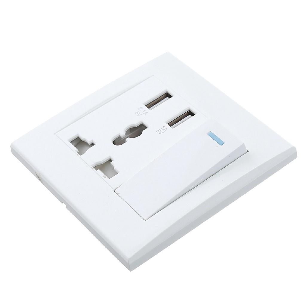 Адаптер-розетка 10А Порт Аксессуары для электрооборудования Дом Двойной USB-штекер Розетка Настенный AC DC Зарядное устройство Переключатель 86x86мм