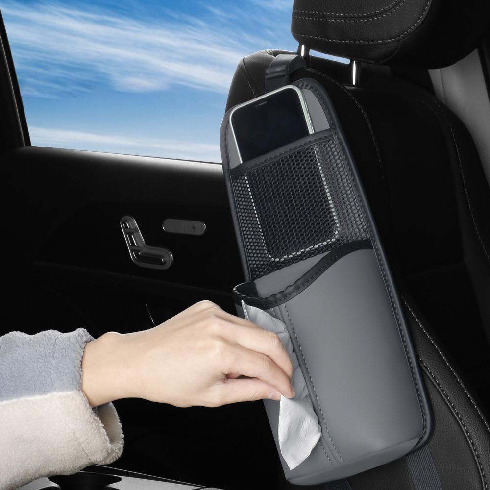 Wear-Resistant Hanging Auto Seat Organizer Multifunctional Mesh Storage Pocket for Phone Bottle
