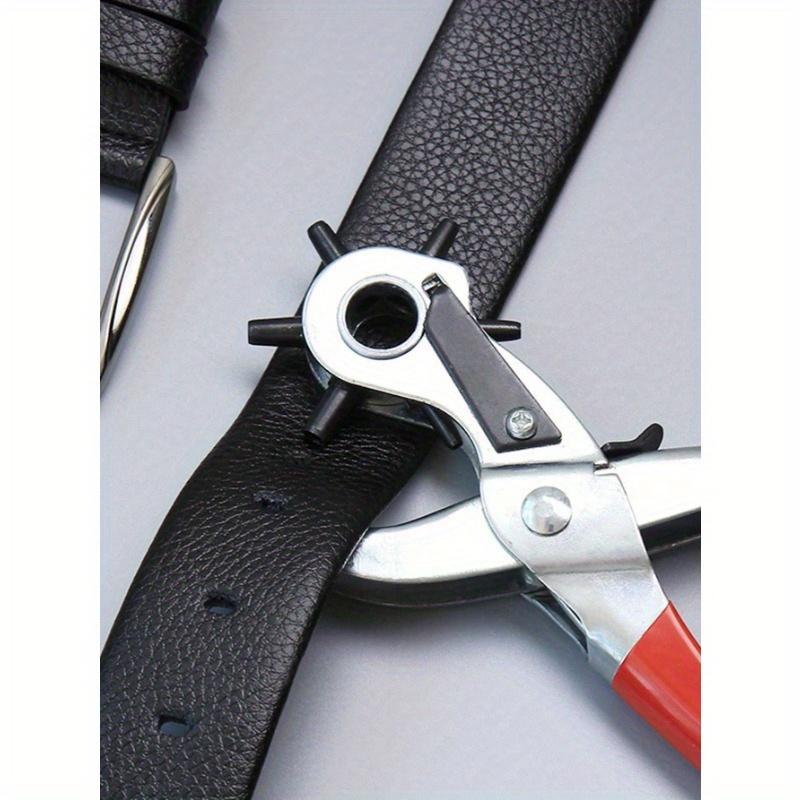 1Pc Multifunction Belt Punch Tool, Hole Punch Tool 8.5" Heavy Duty 6 Size Revolving Leather Belt Hand Hole Puncher