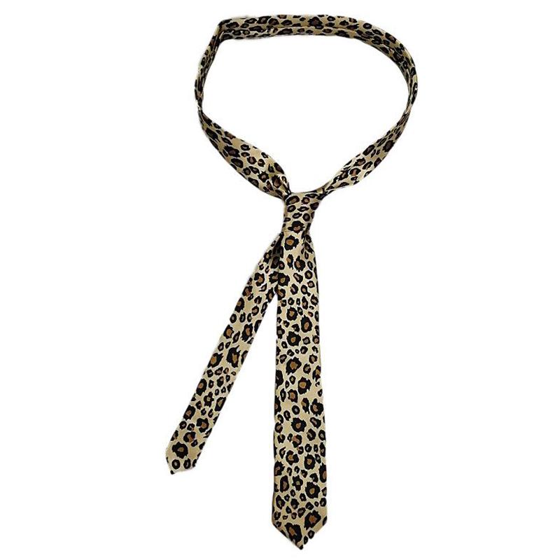 Women'S Retro Leopard Print Tie Tie And Belt Dual Purpose Decoration