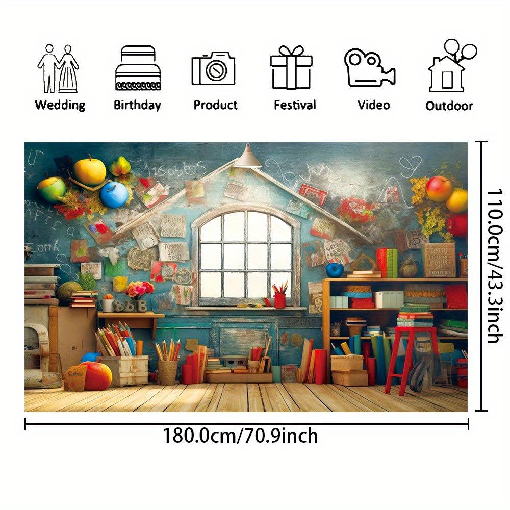 Classroom learning tools, background banners, party decorations, photo booth props on the first day of school