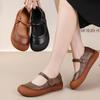 2025 Retro Style Genuine Leather Velcro Flat Shoes for Spring & Autumn