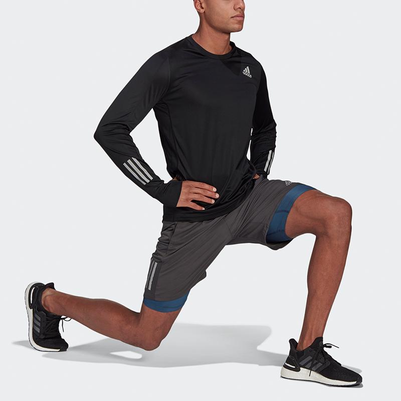 Adidas Running Long Sleeve Fitness Top Men Tops Black GJ9977