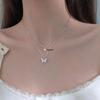 Trendy Double-Layer Butterfly Necklace - Titanium Steel Clavicle Chain for Women