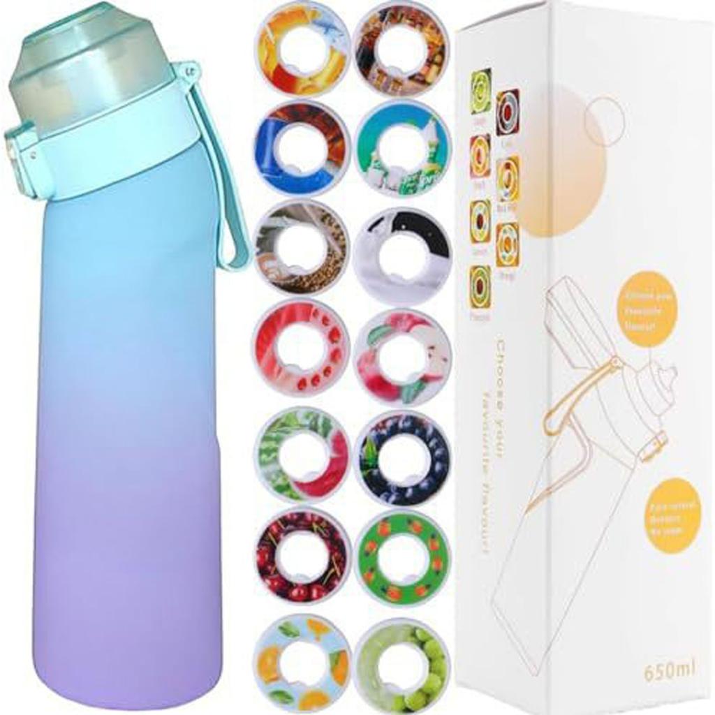 Спортивная бутылка для воды 650 мл с капсулами в 14, материал не боится высоких температур, а натуральные фрукты делают питьевую воду безопасной