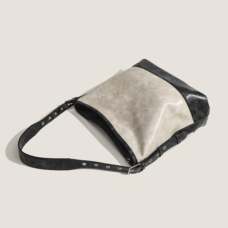 Retro Soft Pu Leather Shoulder Bags Fashion Women Tote Handbags for Commuter Casual Versatile Large Capacity Bucket Bags
