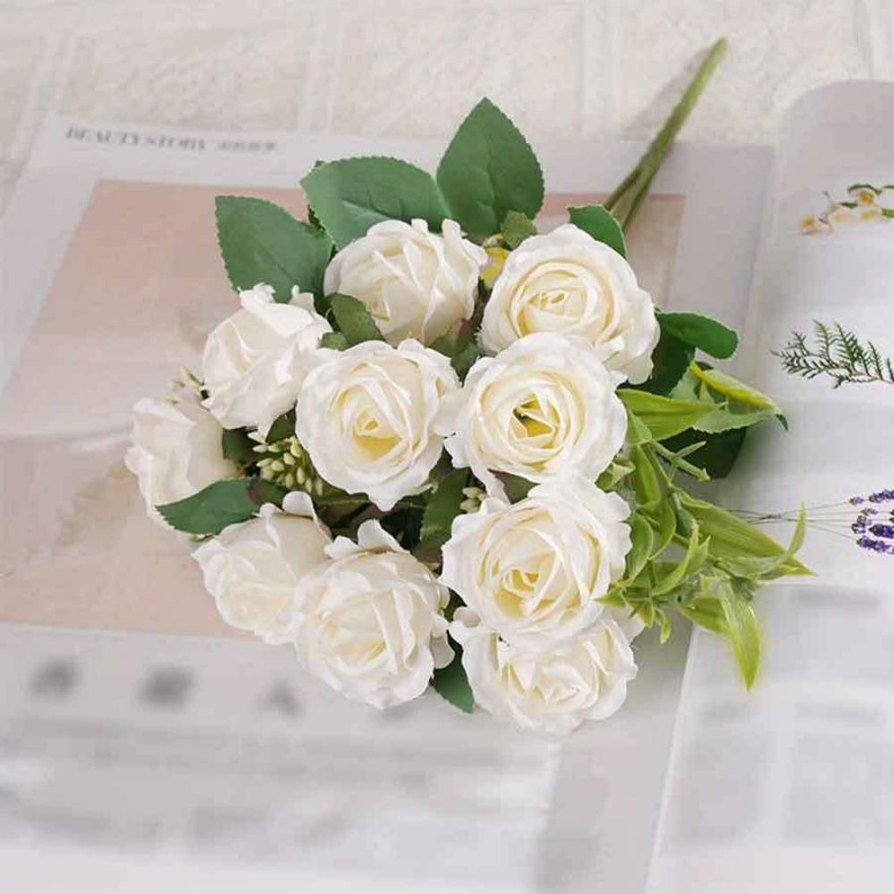 1 БУКЕТ/10 Голов Романтичные Искусственные Розы, Ароматный Букет Наложницы Свадьба DIY Вечеринка Домашнее Украшение
